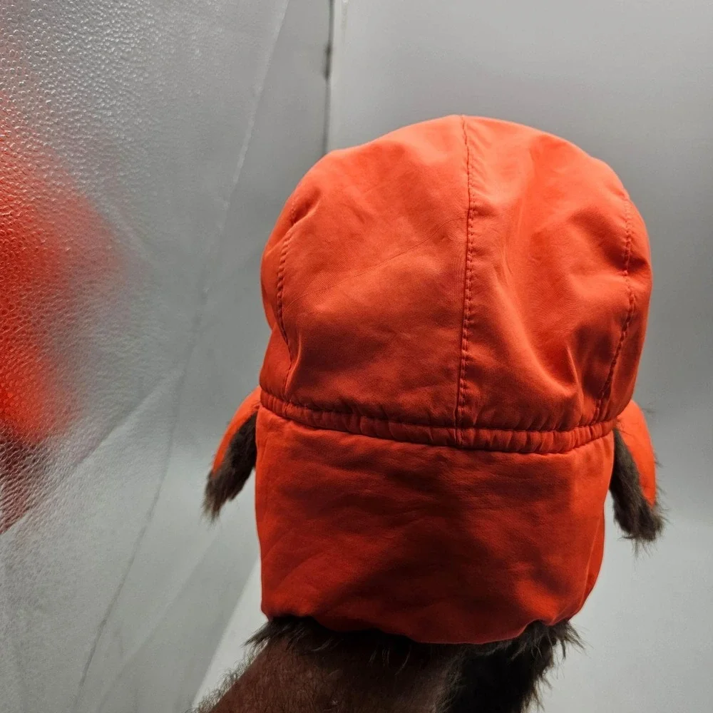 Blaze Orange Hat Trapper Faux Fur Ear Flap Winter Hunting One Size Mens Outdoor